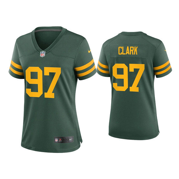 Women Packers #97 Kenny Clark Alternate Game Green Jersey