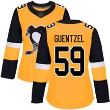 Women Penguins 59 Jake Guentzel Yellow Women Jersey