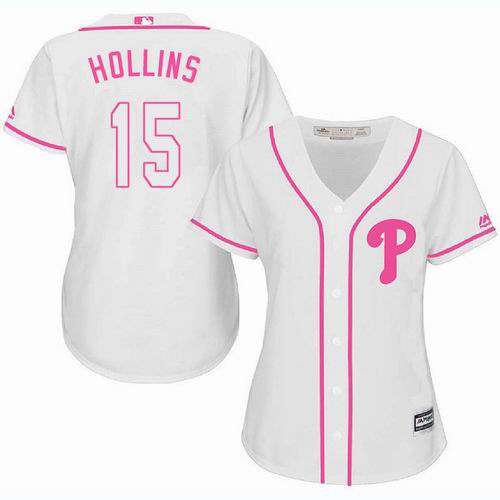Women Philadelphia Phillies #15 Dave Hollins white Fashion Jersey
