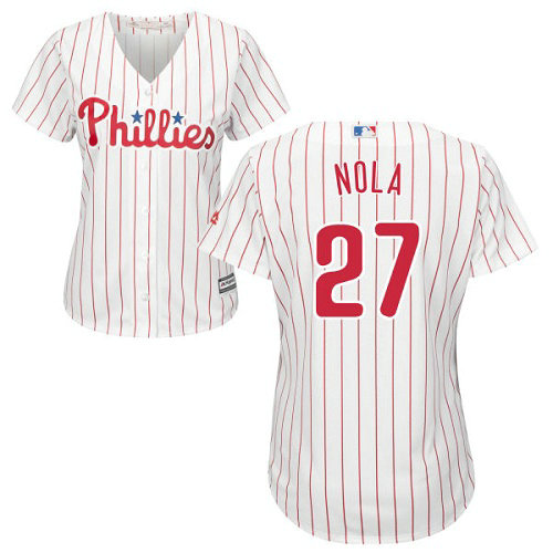 Women Philadelphia Phillies #27 Aaron Nola White MLB Jersey