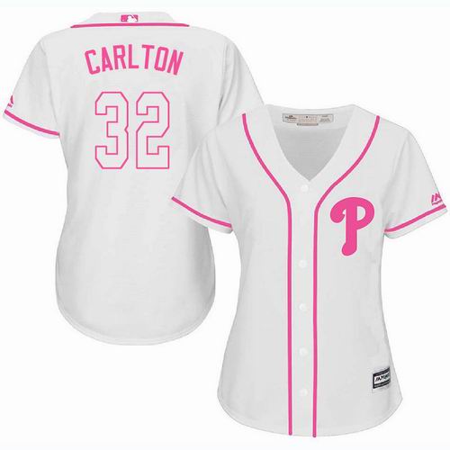 Women Philadelphia Phillies #32 Steve Carlton white Fashion Jersey