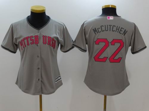 Women Pittsburgh Pirates #22 Andrew McCutchen grey  Mother's Day Jersey