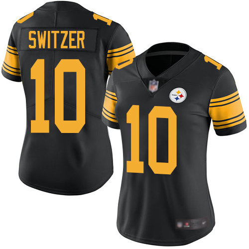 Women Pittsburgh Steelers #10 Ryan Switzer Black Football Rush Jersey