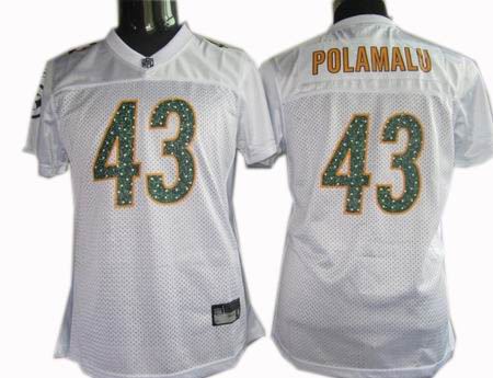 Women Pittsburgh Steelers #43 Troy Polamalu Sweetheart Jersey White