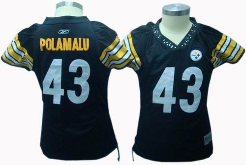 Women Pittsburgh Steelers #43 Troy Polamalu jerseys black