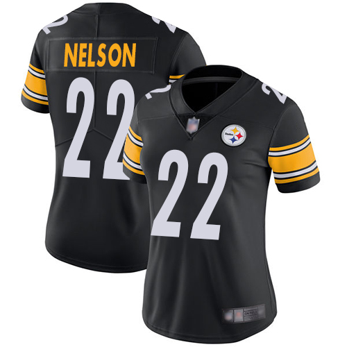 Women Pittsburgh Steelers Steven Nelson #22 NFL Vapor limited Black Jersey