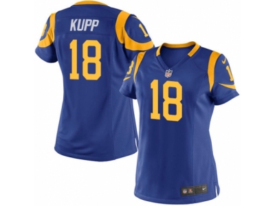 Women Rams #18 Cooper Kupp blue game Jersey