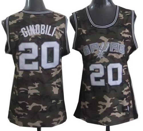 Women San Antonio Spurs 20# Manu Ginobili camo jerseys