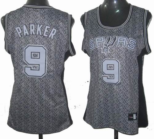 Women San Antonio Spurs 9# Tony Parker Static Fashion Swingman Jersey
