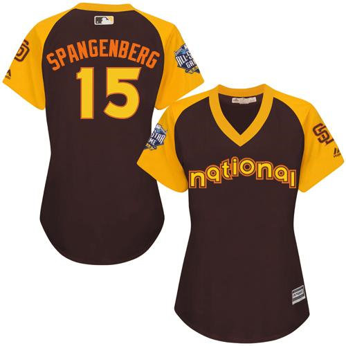 Women San Diego Padres 15 Cory Spangenberg Brown 2016 All-Star National League Baseball Jersey