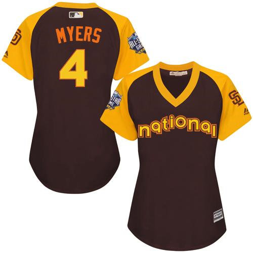 Women San Diego Padres 4 Wil Myers Brown 2016 All-Star National League Baseball Jersey