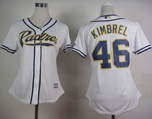 Women San Diego Padres 46 Craig Kimbrel White Home Baseball Jersey