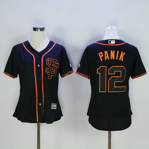 Women San Francisco Giants 12 Joe Panik Black New Cool Base MLB Jersey