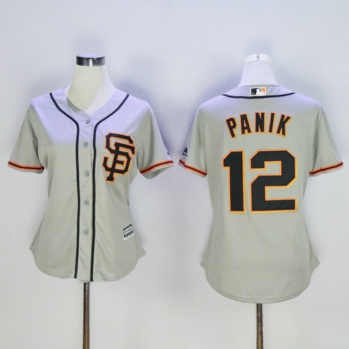 Women San Francisco Giants 12 Joe Panik Grey New Cool Base MLB Jersey