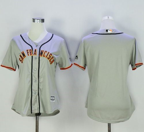 Women San Francisco Giants Blank Grey Road Baseball Jersey
