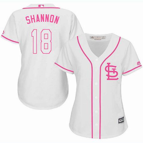 Women St. Louis Cardinals #18 Mike Shannon white Fashion Jersey