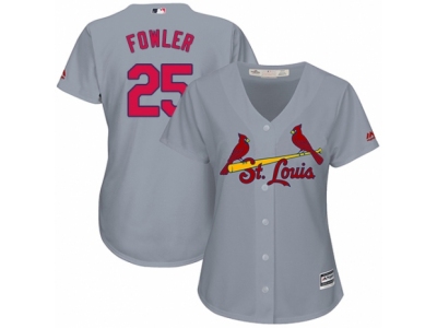 Women St. Louis Cardinals #25 Dexter Fowler Grey Jersey