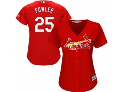 Women St. Louis Cardinals #25 Dexter Fowler Red Jersey