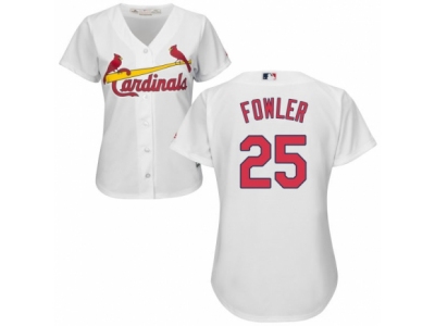 Women St. Louis Cardinals #25 Dexter Fowler White Jersey