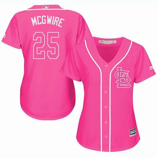 Women St. Louis Cardinals #25 Mark McGwire Pink Fashion Jersey