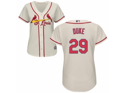 Women St. Louis Cardinals #29 Zach Duke Cream Jersey