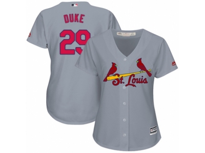 Women St. Louis Cardinals #29 Zach Duke Grey Jersey