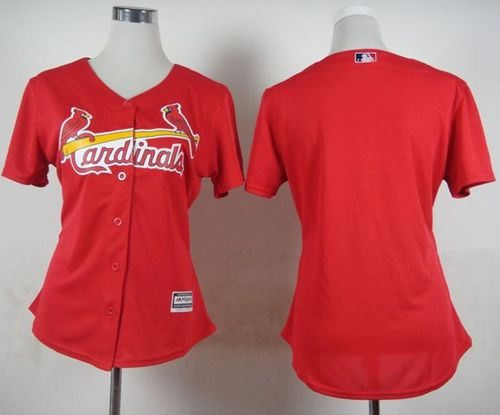 Women St. Louis Cardinals Blank Red Fashion Baseball Jersey