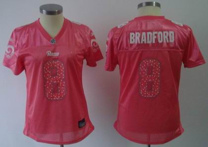 Women St. Louis Rams #8 Sam Bradford red Sweetheart jersey