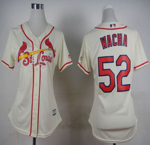 Women St.Louis Cardinals 52 Michael Wacha Cream Alternate Baseball Jersey