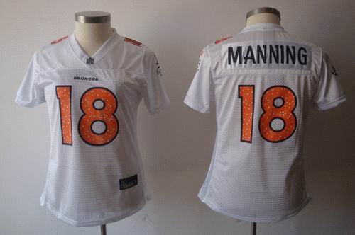 Women Sweetheart Denver Broncos 18# Peyton Manning white JERSEYS