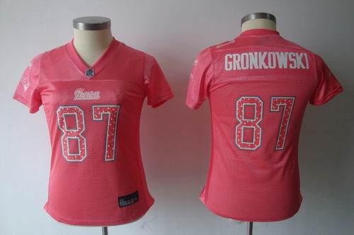 Women Sweetheart New England Patriots #87 Rob Gronkowski pink jerseys