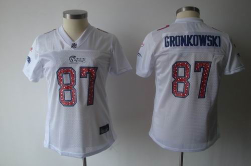 Women Sweetheart New England Patriots #87 Rob Gronkowski white jerseys