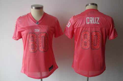 Women Sweetheart New York Giants 80 Victor Cruz pink jerseys