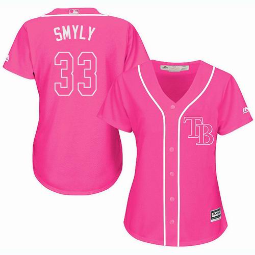 Women Tampa Bay Rays #33 Drew Smyly pink Fashion Jersey