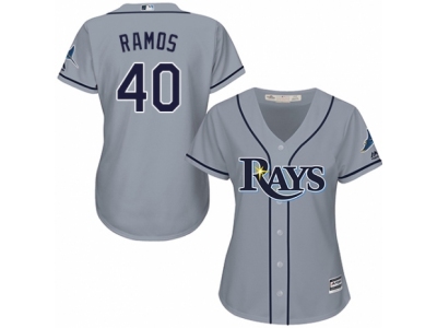 Women Tampa Bay Rays #40 Wilson Ramos Grey Jersey