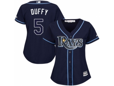 Women Tampa Bay Rays #5 Matt Duffy Navy Blue Jersey