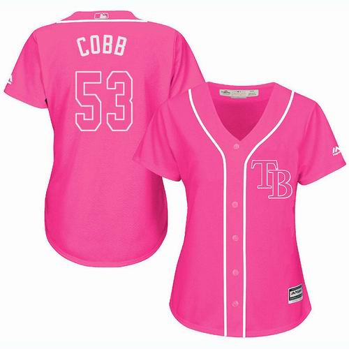 Women Tampa Bay Rays #53 Alex Cobb pink Fashion Jersey