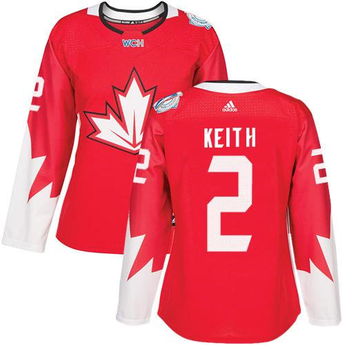 Women Team Canada 2 Duncan Keith Red 2016 World Cup NHL Jersey