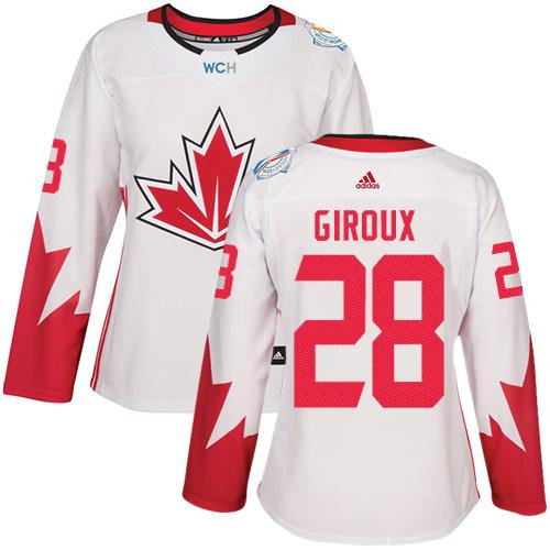 Women Team Canada 28 Claude Giroux White 2016 World Cup NHL Jersey
