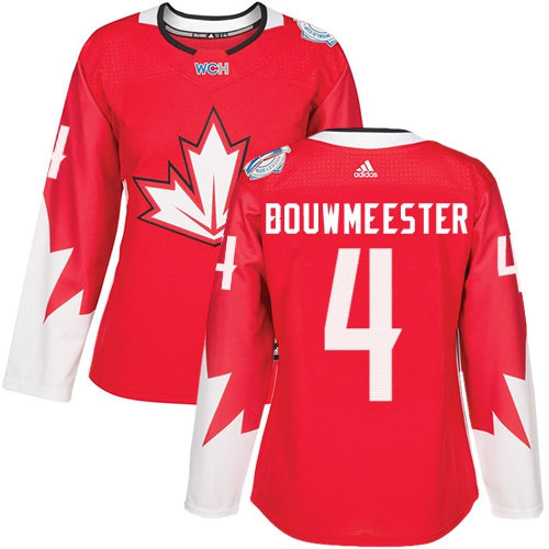 Women Team Canada 4 Jay Bouwmeester Red 2016 World Cup NHL Jersey