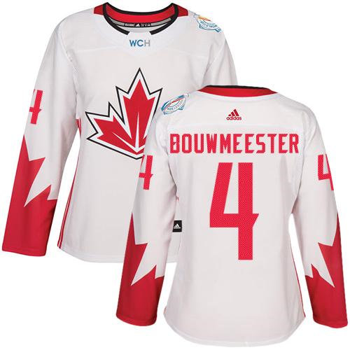 Women Team Canada 4 Jay Bouwmeester White 2016 World Cup NHL Jersey