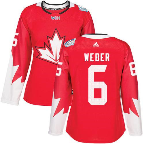 Women Team Canada 6 Shea Weber Red 2016 World Cup NHL Jersey