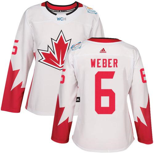 Women Team Canada 6 Shea Weber White 2016 World Cup NHL Jersey