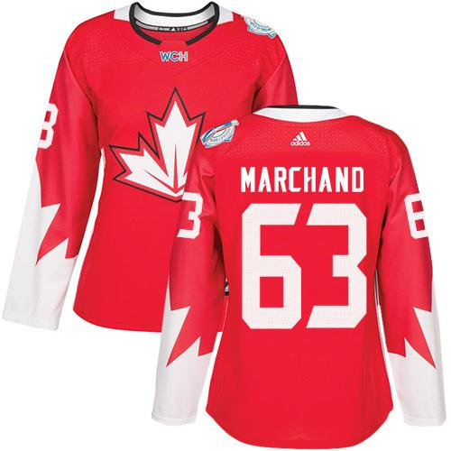 Women Team Canada 63 Brad Marchand Red 2016 World Cup NHL Jersey
