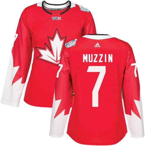 Women Team Canada 7 Jake Muzzin Red 2016 World Cup NHL Jersey