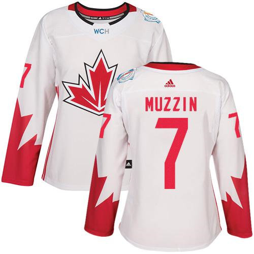 Women Team Canada 7 Jake Muzzin White 2016 World Cup NHL Jersey