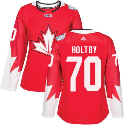 Women Team Canada 70 Braden Holtby Red 2016 World Cup NHL Jersey