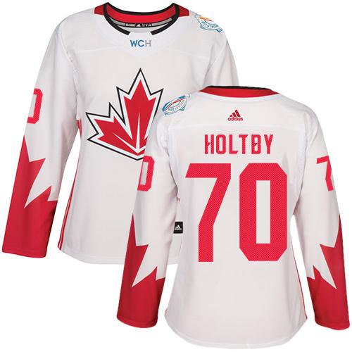 Women Team Canada 70 Braden Holtby White 2016 World Cup NHL Jersey