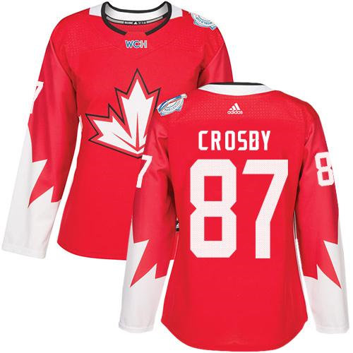 Women Team Canada 87 Sidney Crosby Red 2016 World Cup NHL Jersey