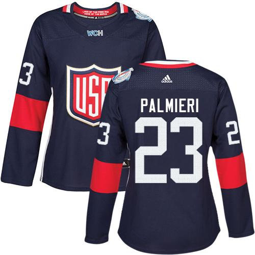 Women Team USA 23 Kyle Palmieri Navy Blue 2016 World Cup NHL Jersey